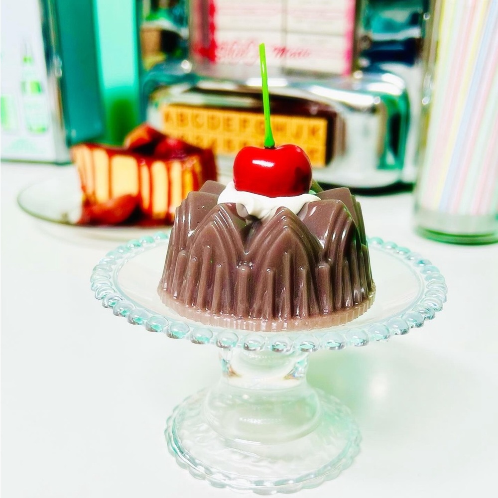 Mini Chocolate Pudding Jello Cake Fake Food Decor